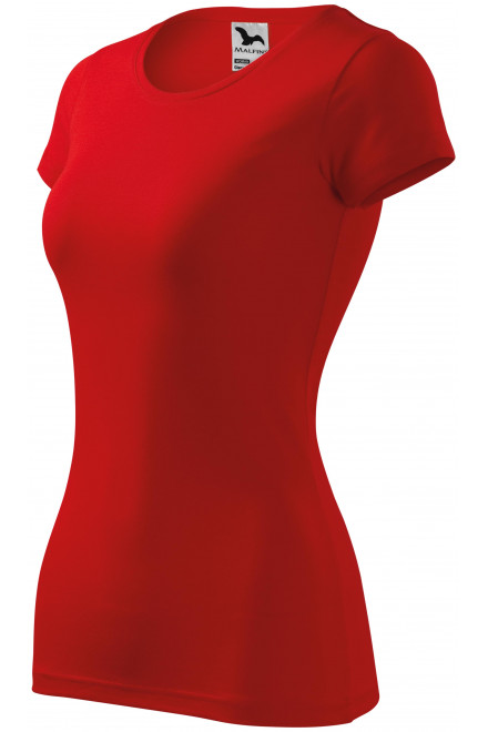 Damen Slim Fit T-Shirt, rot, einfarbige T-Shirts
