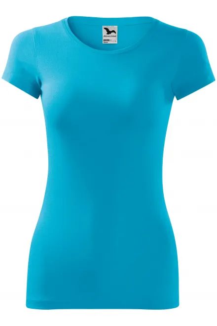 Damen Slim Fit T-Shirt - türkis, XS