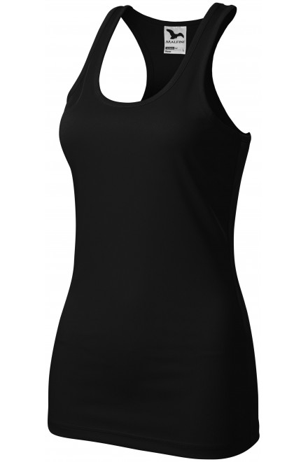 Damen Sportoberteil, schwarz, einfarbige T-Shirts