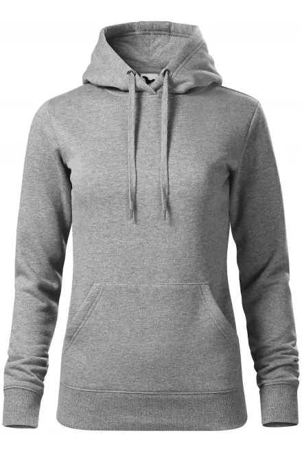Damen Sweatshirt mit Kapuze ohne Reißverschluss - dunkelgrauer Marmor, XS