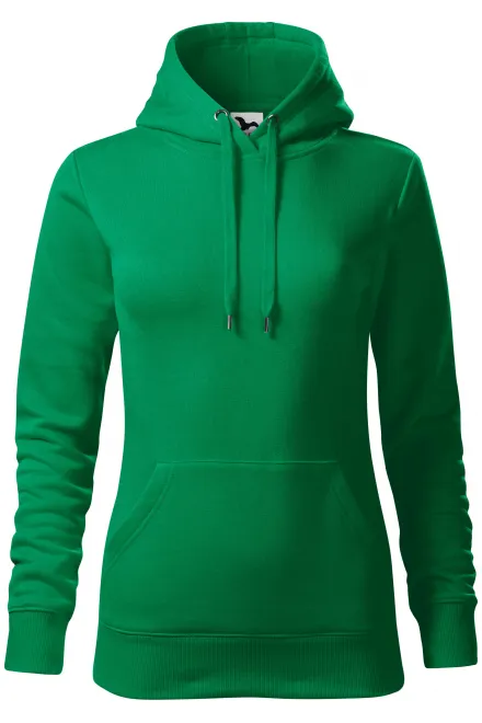 Damen Sweatshirt mit Kapuze ohne Reißverschluss - Grasgrün, XS