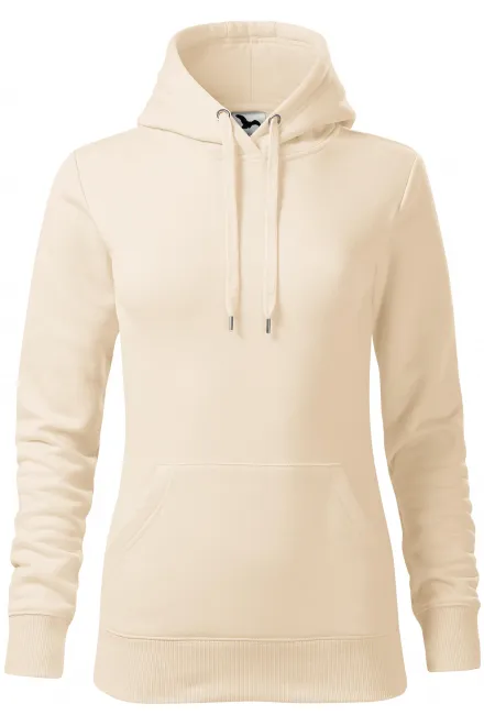 Damen Sweatshirt mit Kapuze ohne Reißverschluss - mandel, XS