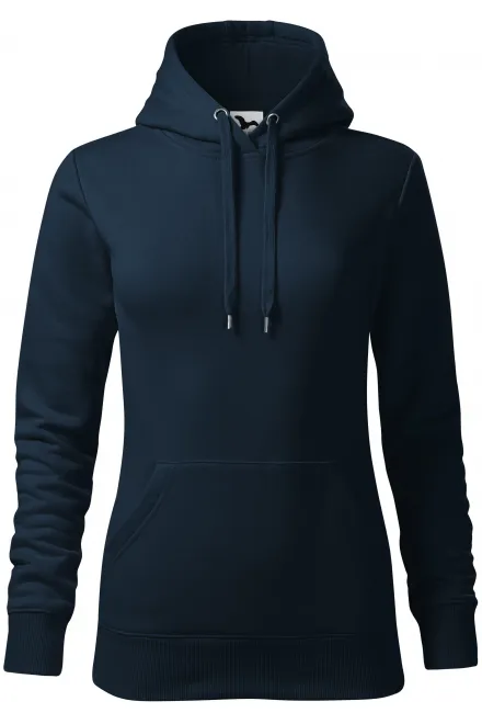 Damen Sweatshirt mit Kapuze ohne Reißverschluss - dunkelblau, XS