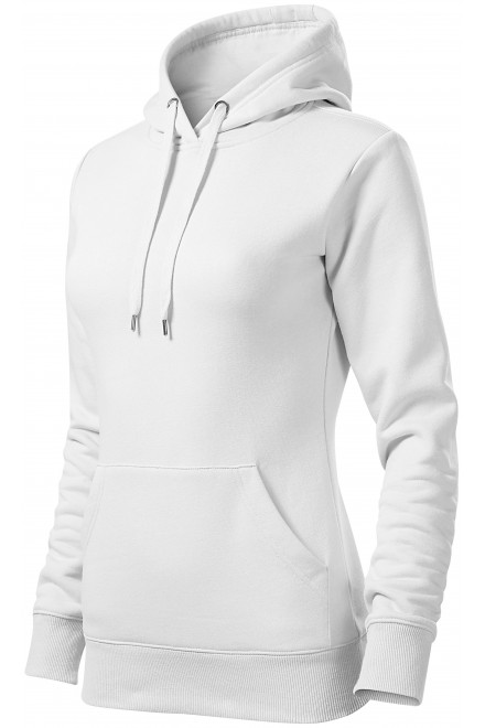 Damen Sweatshirt mit Kapuze ohne Reißverschluss, weiß, weiße Sweatshirts