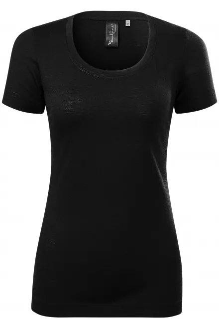 Damen T-Shirt aus Merinowolle - schwarz, M
