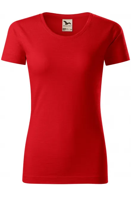 Damen-T-Shirt aus strukturierter Bio-Baumwolle - rot, M
