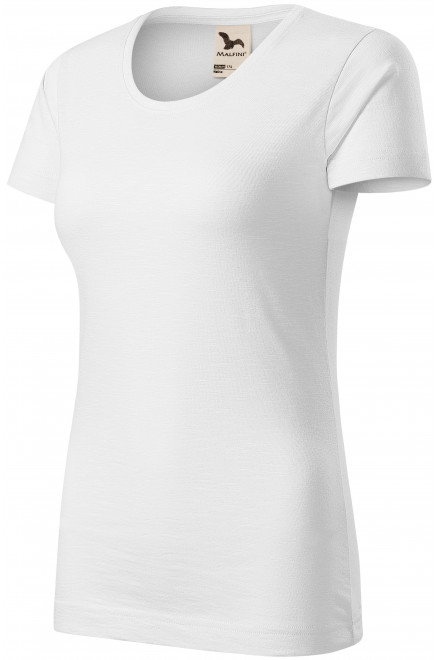 Damen-T-Shirt aus strukturierter Bio-Baumwolle, weiß, T-Shirts