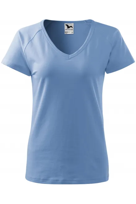 Damen T-Shirt mit Raglanärmel - Himmelblau, L