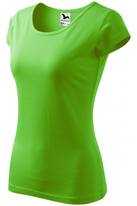 Damen T-Shirt mit sehr kurzen Ärmeln, Apfelgrün, Baumwoll-T-Shirts