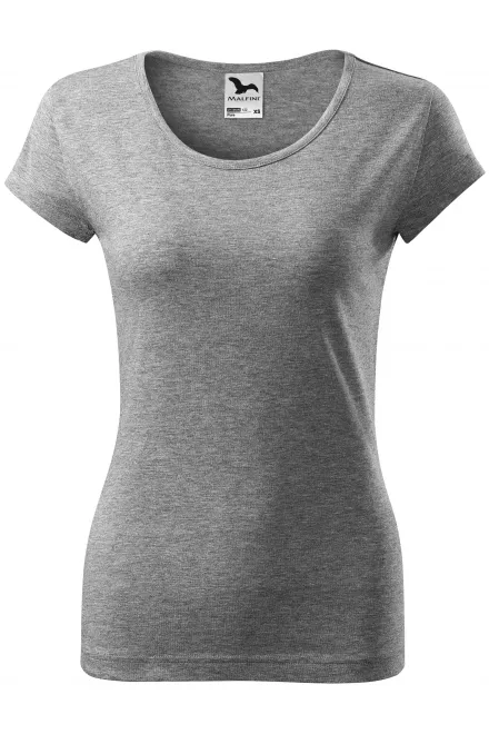 Damen T-Shirt mit sehr kurzen Ärmeln - dunkelgrauer Marmor, XS