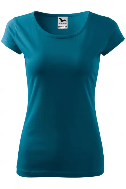 Damen T-Shirt mit sehr kurzen Ärmeln - petrol blue, XS