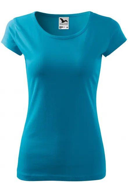 Damen T-Shirt mit sehr kurzen Ärmeln - türkis, XS
