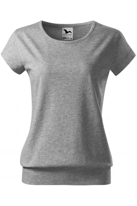 Damen trendy T-Shirt - dunkelgrauer Marmor, S