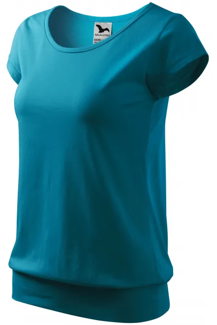 Damen trendy T-Shirt, dunkles Türkis