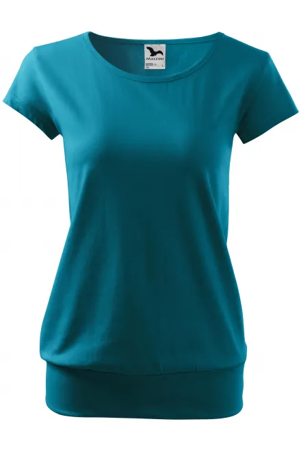 Damen trendy T-Shirt - dunkles Türkis, S
