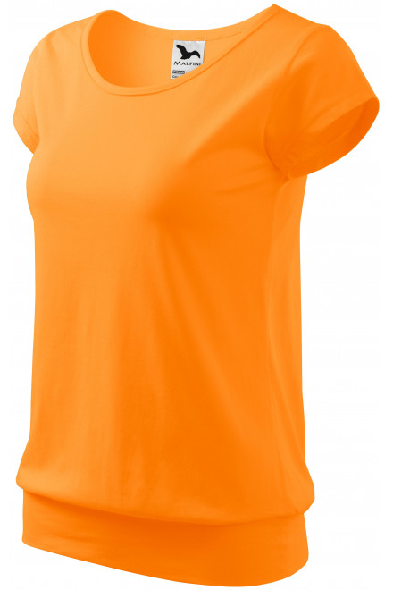 Damen trendy T-Shirt, Mandarine