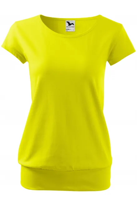 Damen trendy T-Shirt - zitronengelb, S