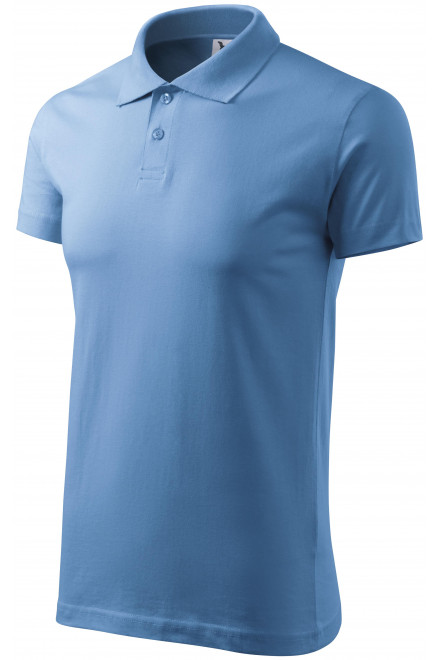 Einfaches Herren Poloshirt, Himmelblau, Baumwoll-T-Shirts