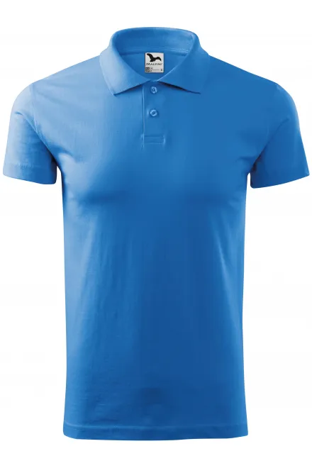 Einfaches Herren Poloshirt - hellblau, S