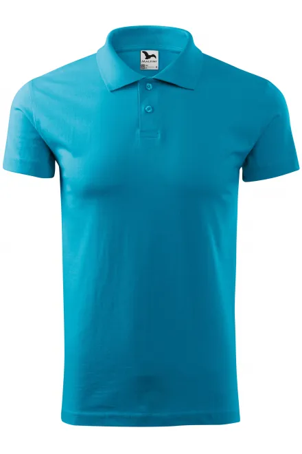 Einfaches Herren Poloshirt - türkis, S