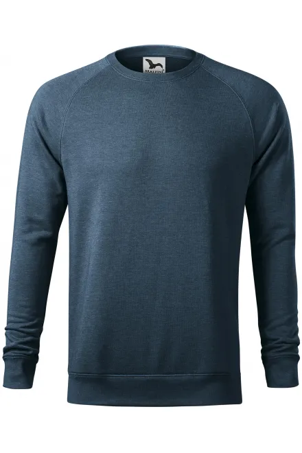 Einfaches Herren-Sweatshirt - dunkler Denim-Marmor, XL