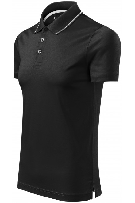 Elegantes mercerisiertes Poloshirt für Herren, schwarz, T-shirts herren