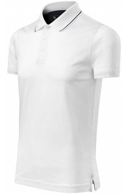 Elegantes mercerisiertes Poloshirt für Herren, weiß, T-Shirts mit kurzen Ärmeln