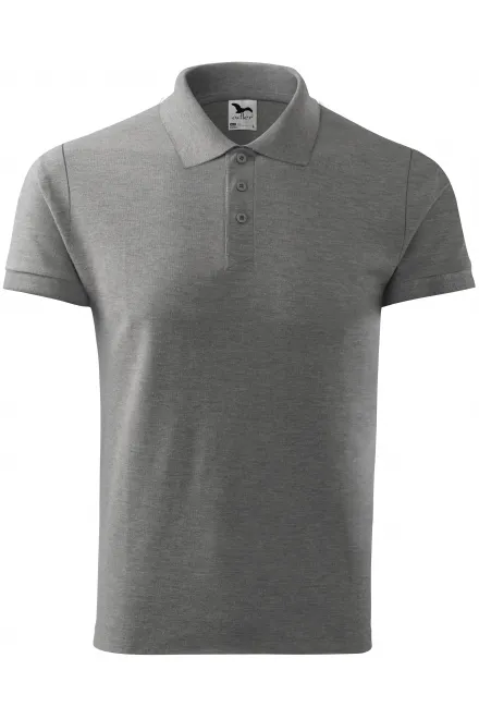 Elegantes Poloshirt für Herren - dunkelgrauer Marmor, S