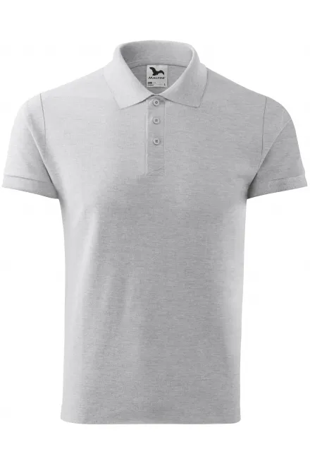 Elegantes Poloshirt für Herren - hellgrauer Marmor, S
