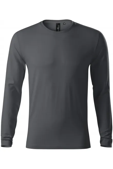 Eng anliegendes Herren T-Shirt mit langen Ärmeln - hellgrau, L