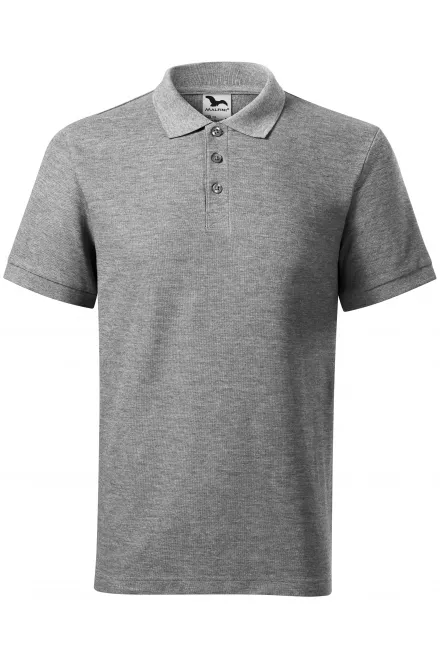 Gröberes Poloshirt für Herren - dunkelgrauer Marmor, S