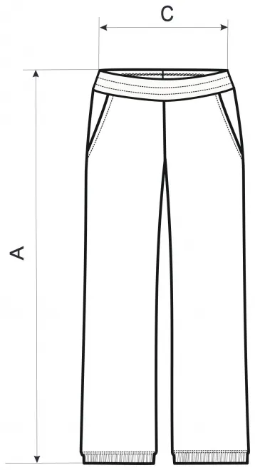 Damen Jogginghose mit Taschen - Maßtabelle