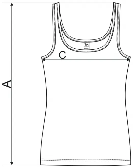 Damen Tarnung Tanktop - Maßtabelle