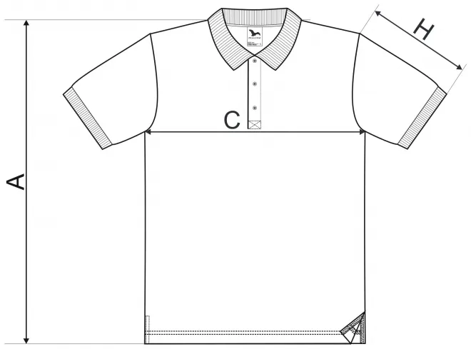 Gröberes Poloshirt für Herren - Maßtabelle