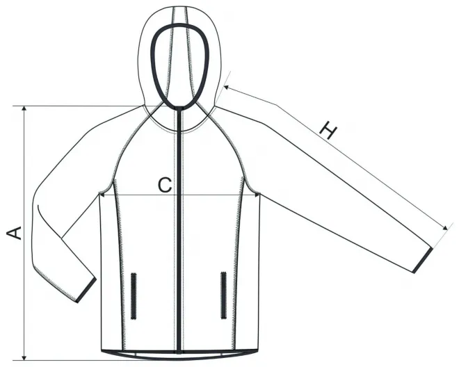 Sport-Sweatshirt für Herren - Maßtabelle