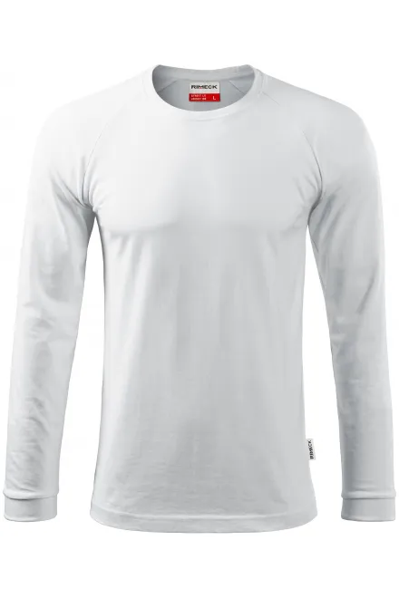 Herren Kontrast T-Shirt mit langen Ärmeln - weiß, 2XL