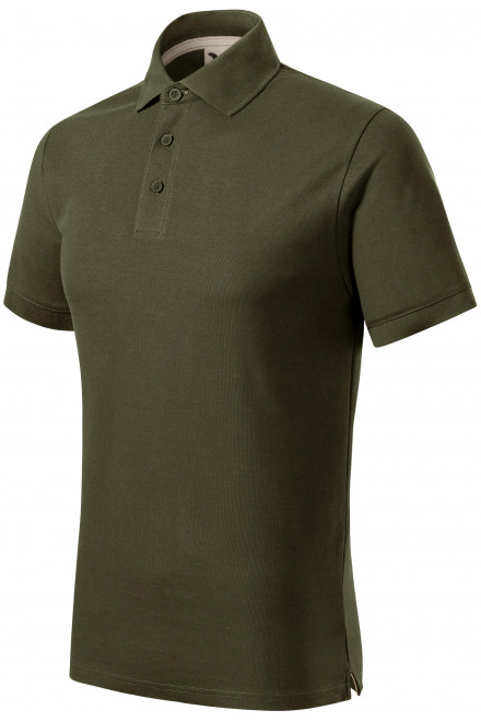 Herren-Poloshirt aus Bio-Baumwolle, military, einfarbige T-Shirts