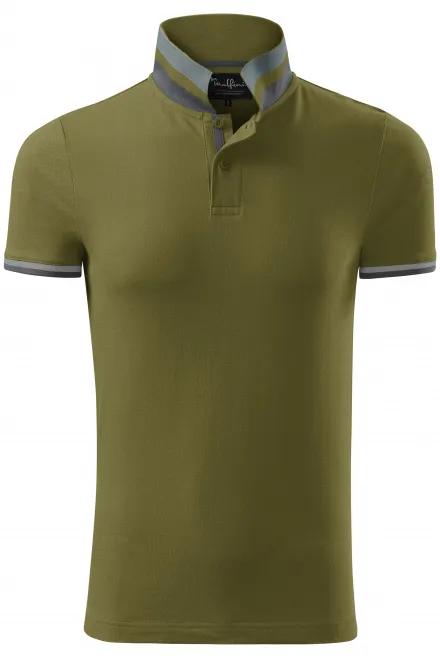 Herren Poloshirt mit Stehkragen - Avocado, XL