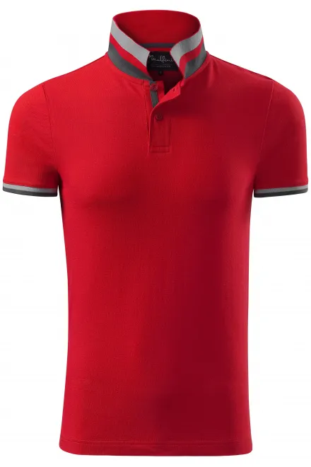 Herren Poloshirt mit Stehkragen - formula red, XL