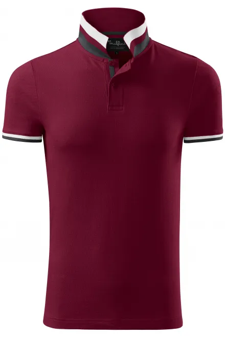 Herren Poloshirt mit Stehkragen - garnet, XL