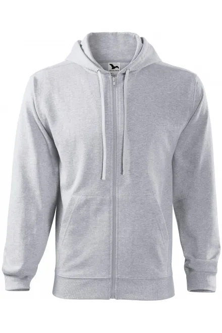 Herren Sweatshirt mit Kapuze - hellgrauer Marmor, S