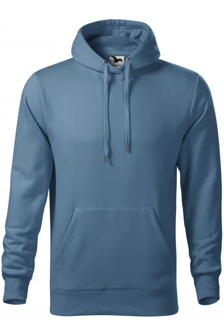 Herren Sweatshirt mit Kapuze ohne Reißverschluss - denim, S