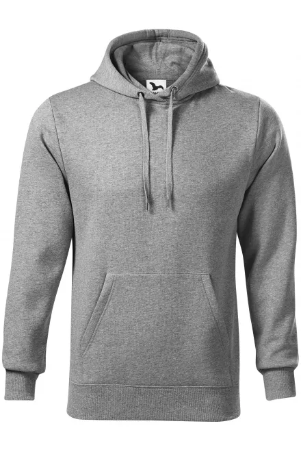 Herren Sweatshirt mit Kapuze ohne Reißverschluss - dunkelgrauer Marmor, S