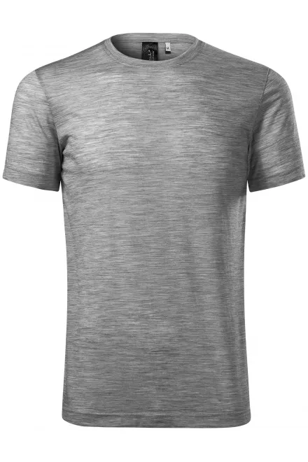 Herren T-Shirt aus Merinowolle - dunkelgrauer Marmor, 3XL