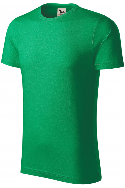 Herren-T-Shirt aus strukturierter Bio-Baumwolle, Grasgrün, grüne T-Shirts