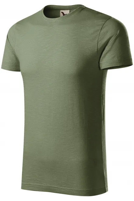 Herren-T-Shirt aus strukturierter Bio-Baumwolle, khaki
