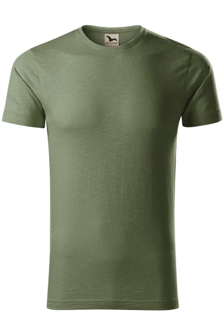 Herren-T-Shirt aus strukturierter Bio-Baumwolle - khaki, M