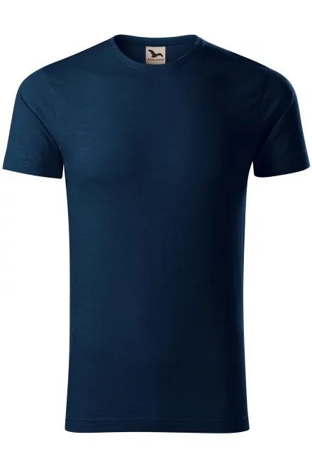Herren-T-Shirt aus strukturierter Bio-Baumwolle - dunkelblau, M