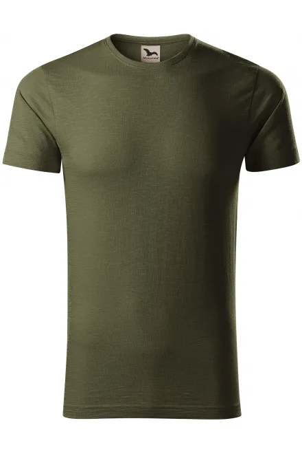 Herren-T-Shirt aus strukturierter Bio-Baumwolle - military, M
