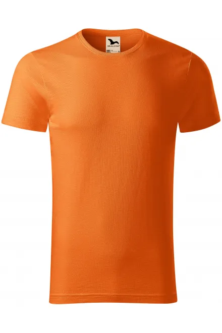Herren-T-Shirt aus strukturierter Bio-Baumwolle - orange, M